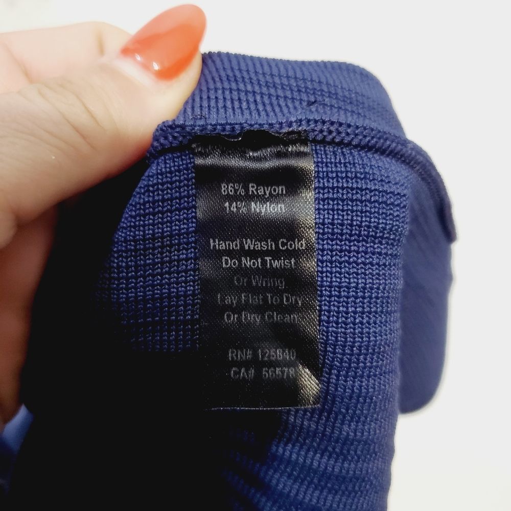 Intermix designer High Waist casual solid blue knit skirt size small - Picture 10 of 10
